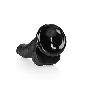 Dildo réaliste courbé avec boules et ventouse - 7 / 18 cm
