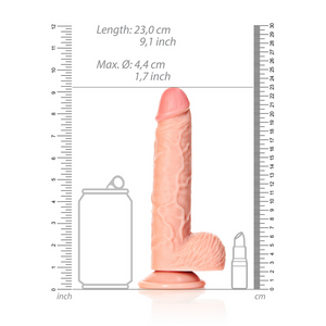 Dildo droit réaliste avec boules et ventouse - 8 / 20,5 cm