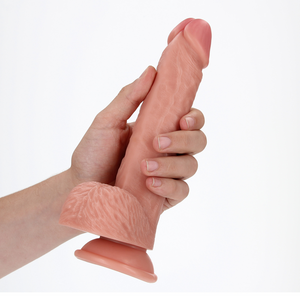 Dildo droit réaliste avec boules et ventouse - 8 / 20,5 cm