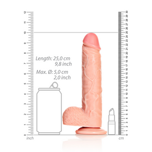 Dildo réaliste droit avec boules et ventouse - 9 / 23 cm