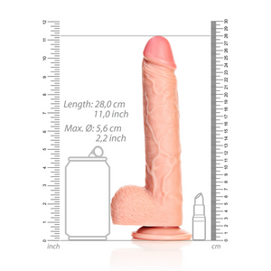 Dildo droit réaliste avec balles et ventouse - 10 / 25,5 cm