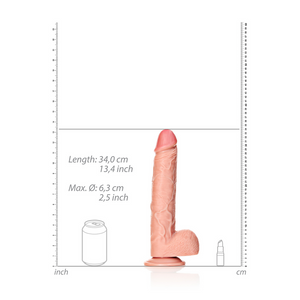 Dildo Réaliste Droit avec Boules et Ventouse - 30,5 cm