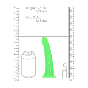 Dildo Slim Réaliste avec Ventouse - Brille dans le Noir - 6'' / 15,5 cm