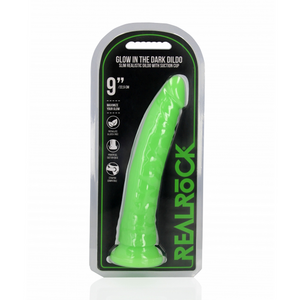 Dildo Slim Réaliste avec Ventouse - Brille dans le Noir - 9'' / 22,5 cm