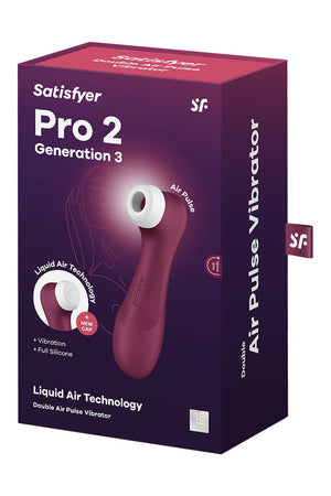 TESTER SATISFYER PRO 2 GENERATION 3 WITH LIQUID AIR  WINE RED