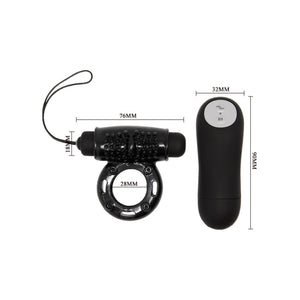 Baile – Anneau vibrant télécommandé noir, 20 fonctions