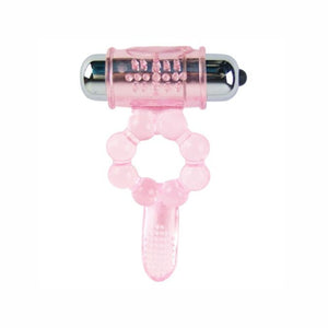 Baile – Anneau silicone 10 rythmes de langue avec vibration rose