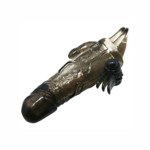 Baile – Couvre-pénis brave man avec stimulation clito et anal double bullet noir 16.5 cm