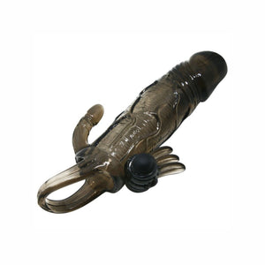 Baile – Couvre-pénis brave man avec stimulation clito et anal double bullet noir 16.5 cm