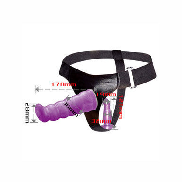 Baile – Harnais anal et vaginal femme lilas gpoint 17 cm