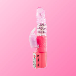 Baile – Rotateur de lapin rose avec superstimulateur