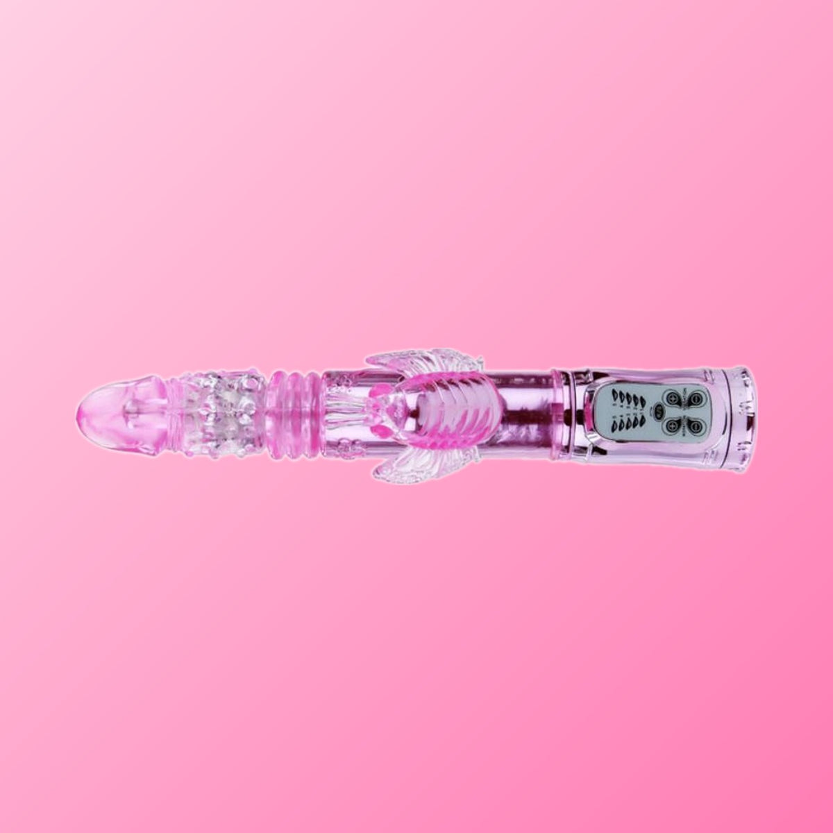 BAILE - RECHARGEABLE VIBRADOR WITH ROTACION AND ESTIMULATOR THROBBING BUTTERF