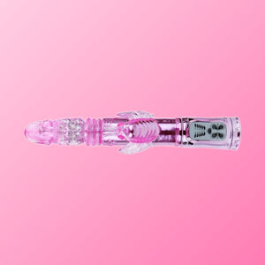 BAILE - RECHARGEABLE VIBRADOR WITH ROTACION AND ESTIMULATOR THROBBING BUTTERF