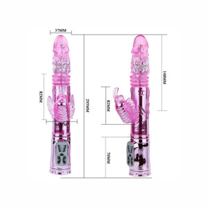 BAILE - RECHARGEABLE VIBRADOR WITH ROTACION AND ESTIMULATOR THROBBING BUTTERF