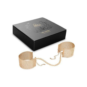 Bijoux – Désir Métallique, menottes en maille métallique dorée
