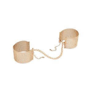 Bijoux – Désir Métallique, menottes en maille métallique dorée