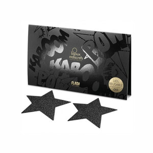 Bijoux Indiscrets – Flash, cache-tétons étoile pailletés noirs