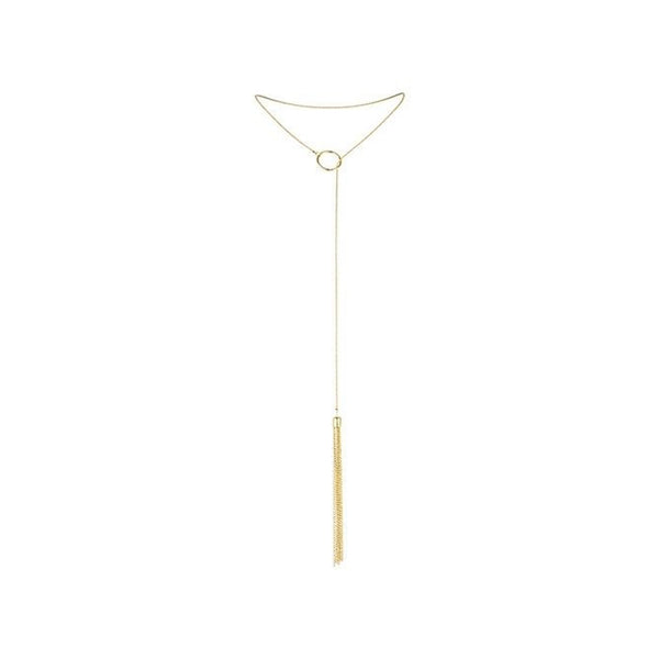 Bijoux – Magnifique collier en métal franges dorées