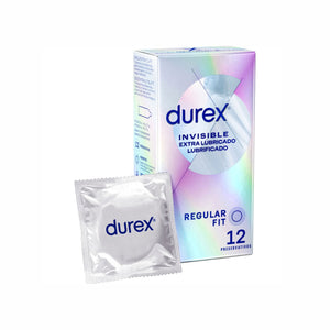 Durex – Invisible Extra Lubrifiés, boîte de 12 préservatifs
