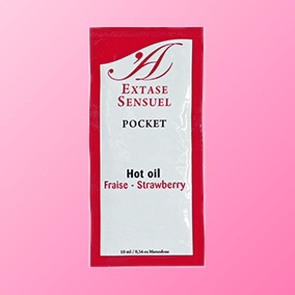 Extase Sensual – Huile de massage à la fraise, effet chauffant aux phéromones (10 ml)