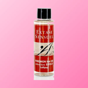 Extase Sensual – Huile de massage chauffante aux phéromones, sucette (100 ml)