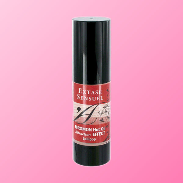 Extase Sensual – Huile de massage chauffante aux phéromones, sucette (30 ml)