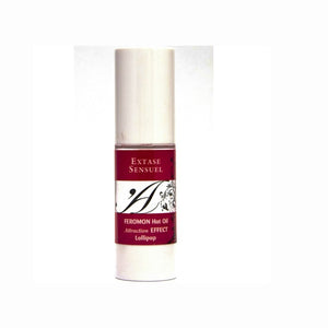 Extase Sensual – Huile de massage chauffante aux phéromones, sucette (30 ml)