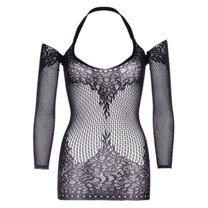 Leg Avenue – Twist halter dentelle mini robe taille unique