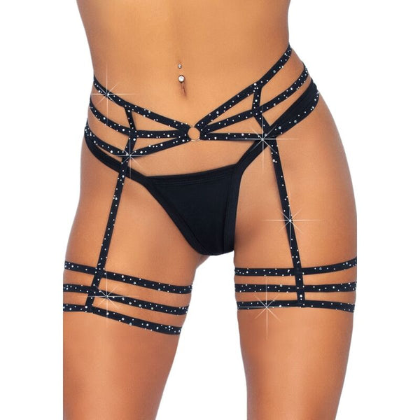 Leg Avenue – Porte-jarretelles en strass taille unique