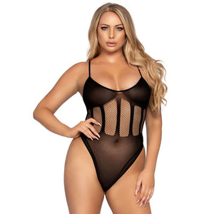 Body résille et opaque avec jupe
