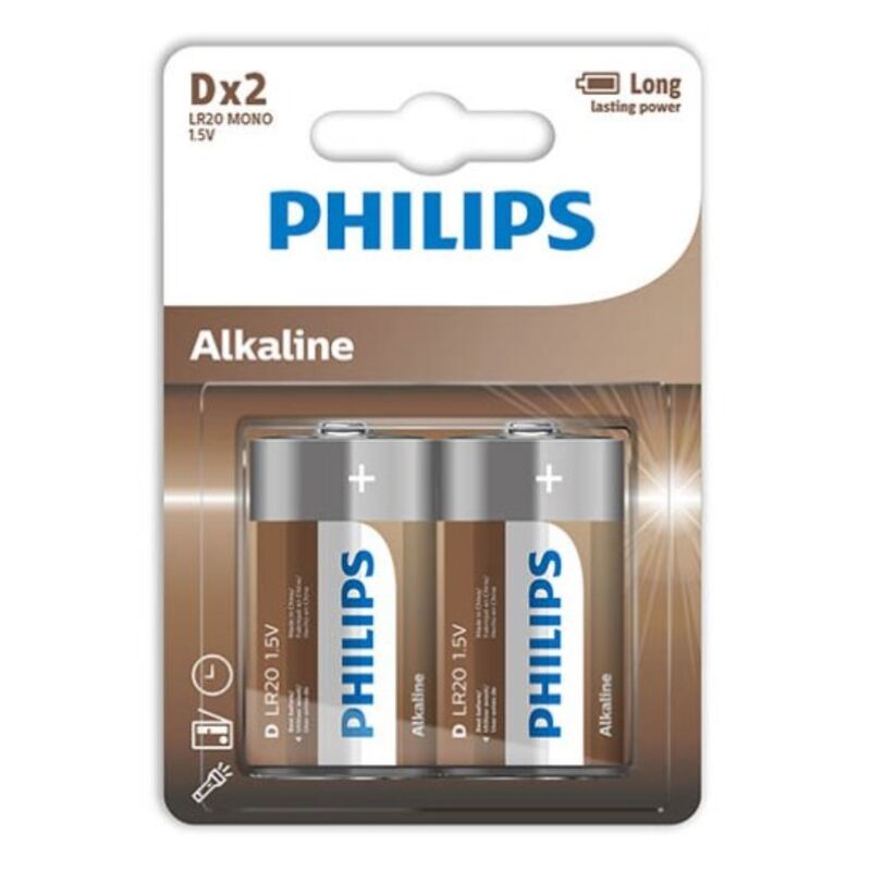 Philips – Pile alcaline d lr20 blister*2