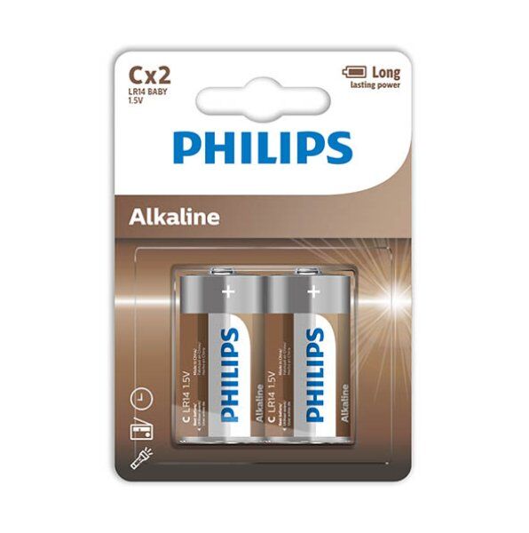Philips – Piles alcalines c lr14 blister*2