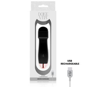 Dolce Vita – Vibrateur rechargeable trois noir 7 vitesses