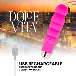 Dolce Vita – Vibrateur rechargeable six rose 7 vitesses