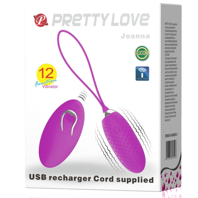 PRETTY LOVE - JOANNA HUEVO VIBRADOR CONTROLE AFSTANDSBEDIENING 12 MODOS