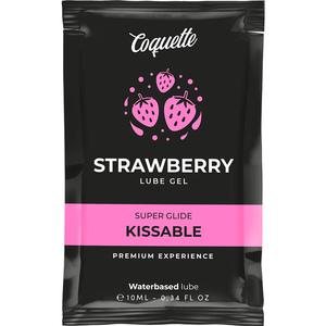 Coquette Cosmetics – Lubrifiant kissable base deau de fraise poche 10 ml