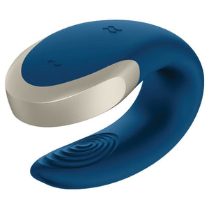 Satisfyer – Vibrateur double love luxury partner bleu