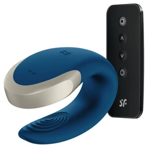 Satisfyer – Vibrateur double love luxury partner bleu