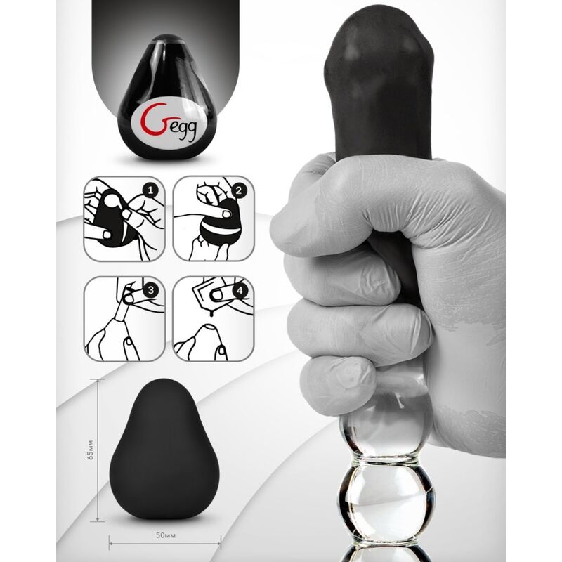 G-VIBE - HUEVO MASTURBADOR TEXTURADO HERBRUIKBARE NEGRO
