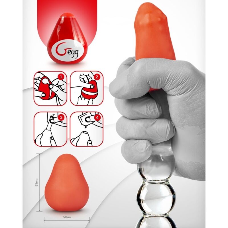 G-VIBE - HUEVO MASTURBADOR TEXTURADO HERBRUIKBARE ROJO