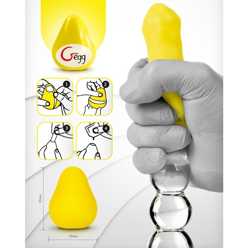 G-VIBE - HUEVO MASTURBADOR TEXTURADO HERBRUIKBARE AMARILLO