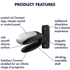 SATISFYER DOUBLE FUN CONNECT APP BLACK