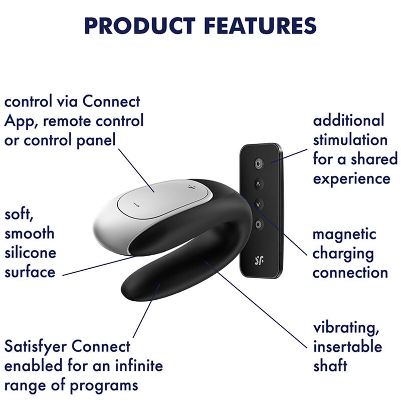 SATISFYER DOUBLE FUN CONNECT APP BLACK