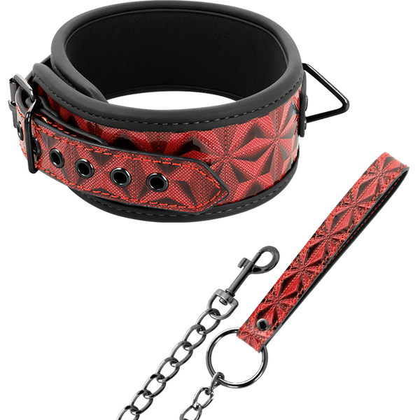 Begme – Collier en cuir végan premium édition rouge avec doublure en néoprène