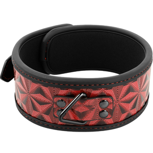 Begme – Collier en cuir végan premium édition rouge avec doublure en néoprène