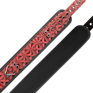 Begme – Collier en cuir végan premium édition rouge avec doublure en néoprène
