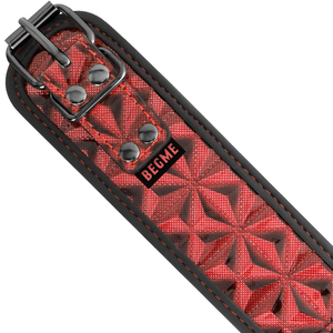 Begme – Collier en cuir végan premium édition rouge avec doublure en néoprène