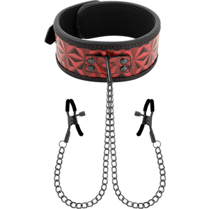 Begme – Collier édition rouge avec pinces télémon avec doublure en néoprène
