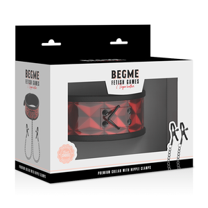 Begme – Collier édition rouge avec pinces télémon avec doublure en néoprène