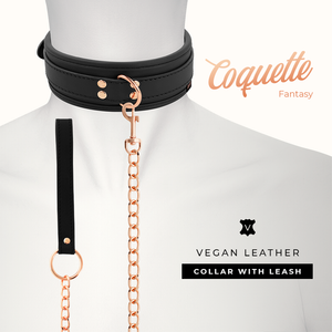 Coquette Chic Desire – Collier fantaisie en cuir végan avec bracelet et doublure en néoprène